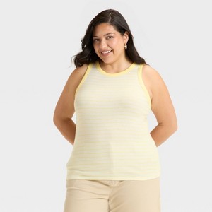 Women's Slim Fit Ribbed Tank Top - A New Day™ - 1 of 3