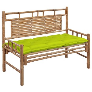 Patio Bench Bright Green Bamboo Medium Durable Patio Bench - 1 of 4