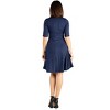 24seven Comfort Apparel A Line Knee Length Dress Elbow Length Sleeves - 3 of 4