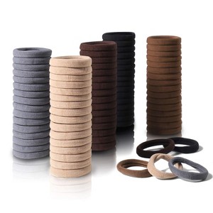 100 Pcs Thick Seamless Brown Hair Ties, Ponytail Holders Hair Accessories - 1 of 4