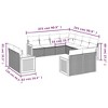 vidaXL 11 Piece Patio Sofa Set with Cushions Black Poly Rattan - Black and Cream Without Table - 3 of 4