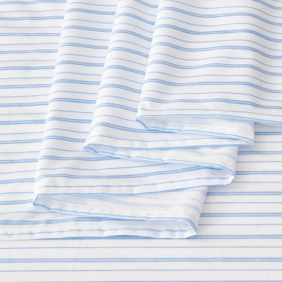 Sky Blue Striped Twin Microfiber Sheet Set