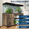 75 Gallon Aquarium Stand, Fish Tank Stand with Power Outlets & LED Light - Heavy Duty ReptileTank Stand With Storage Cabinet, Drawer & Shelf - Black - 2 of 4