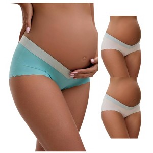 INSPIRE CHIC Women's Low Waist Ice Silk Briefs Pregnancy Under the Bump Underwear 3 Packs - 1 of 4