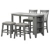 Whisen 5-Piece Counter Height Dining Set with Built-in Storage Shelves - Grey - 3 of 4