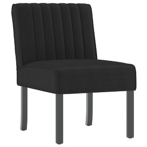vidaXL Modern Velvet Lounge Chair - Slipper Chair with Solid Wood Legs, Comfortable High-Density Foam Cushioning - 1 of 4