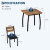 Dining Table Set for 2, 3 Piece Small Kitchen Table and 2 Upholstered Chairs with Metal Frame & Wood Grain Tabletop - 2 of 4