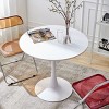 LOVMOR Modern Round Dining Table, ∅31.5'' Kitchen Dining Room Furniture, Coffee Table, Leisure Table, Living Room Table - 2 of 4