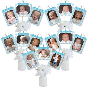 Big Dot of Happiness 1st Birthday Boy - Fun to be One - First Birthday Party Picture Centerpiece Sticks - Photo Table Toppers - 15 Pieces - 1 of 4