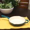 Crock Pot Artisan 8in Round Enameled Cast Iron Skillet in Teal Ombre - 3 of 4