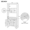75.9" Tall Bookcase with LED Light,Wooden Bookcase with Storage Drawer and 3 Open Shelves, Storage Cabinet Bookshelf for Living Room Office - 2 of 4