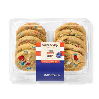 M&M Sugar Cookies with Red, White & Blue Sprinkles - 12.5oz - Favorite Day™