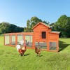 ORRD 122" Large Wooden Chicken Coop, Outdoor Hen House with Nesting Box and Wire Fence Poultry Cage - 2 of 4