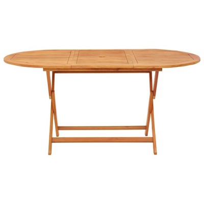 Eucalyptus Wood Foldable Brown Outdoor Patio Table
