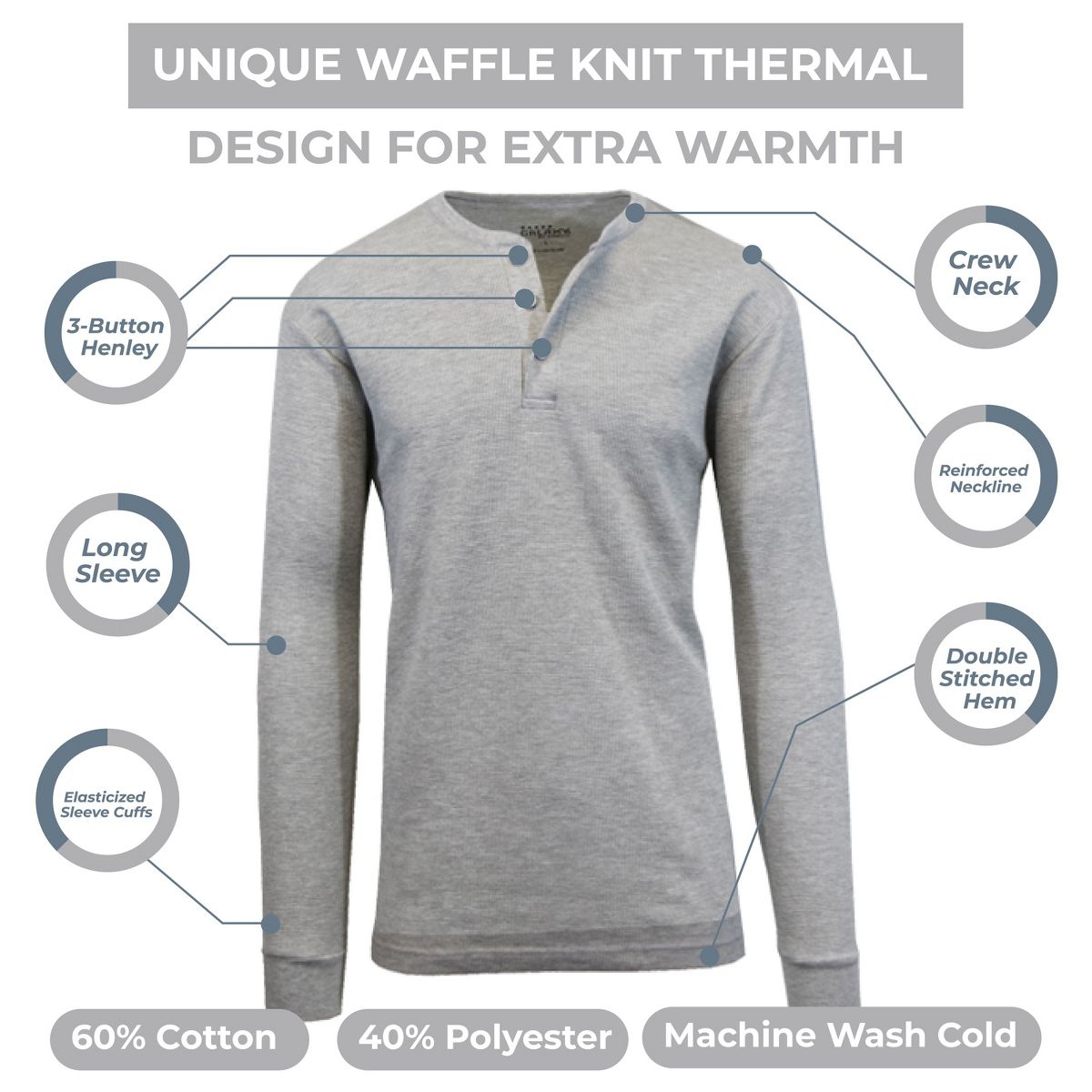 Galaxy By Harvic Women's Oversize Loose Fitting Waffle-Knit Henley Thermal Shirt - thumbnail 6