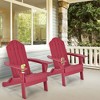 Tangkula 4PCS Patio Folding Adirondack Chair Weather Resistant Cup Holder Yard Red - 2 of 4
