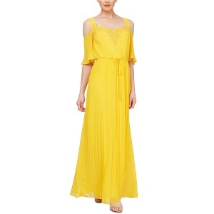 S.L. Fashions Womens Embroidered Maxi Cold Shoulder Dress - 1 of 1