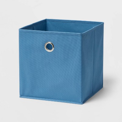 11" Fabric Cube Storage Bin Blue - Room Essentials™