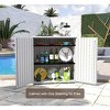 Syemin Storage Shed, Waterproof Storage Shed, Double Shelves for Cleaning Tools and Garden Accessories, White, 34.3"*15"*36.2" - 2 of 4