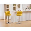 Lyngins Adjustable Height Bar Stools Set of 2,Swivel Counter Stools with Curved Backrest,Velvet Counter Height Stools For Kitchen Island - 2 of 4