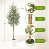 Olive Trees Artificial Indoor, 5FT Tall Faux Silk Plant White Planter, with Natural Wood Trunk and Green Fake Moss,1 PCS - 2 of 4
