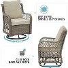 3 Piece Outdoor Patio Set, Wicker Rocking Bistro Set with 2 Swivel Chairs & Tempered Glass Top Table - 3 of 4