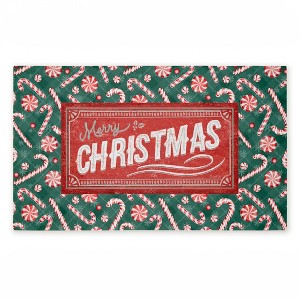 Stupell Industries Vintage Christmas Candies Printed Outdoor Door Mat, design by Chad Barrett, 18"x30" - 1 of 4