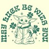 Men's Star Wars: The Mandalorian St. Patrick's Day Grogu May Luck be with You Retro T-Shirt - 2 of 4