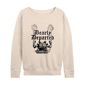 Women's - Disney - Haunted Mansion Parks Attraction Lightweight French Terry Wide Neck Long Sleeve Shirt - 1 of 4