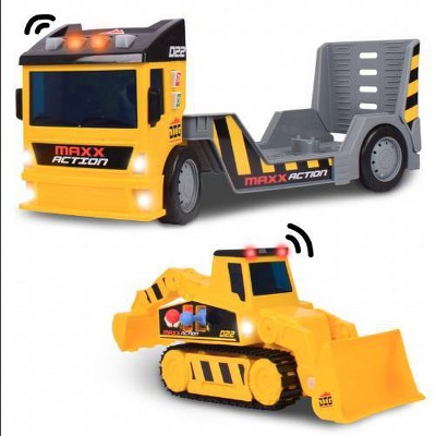 Maxx Action 2-N-1 Mega Mover - Construction Truck and Trailer with Lights, Sounds and Motorized Drive