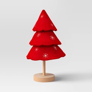 12" Christmas Three Layered Round Felt Tree Decor Red - Wondershop™ - 1 of 3