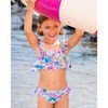 Deux par Deux Girl Printed Two-Piece Swimsuit with Frills White, Pink, and Green Flowers - 11-12 Years - 2 of 4