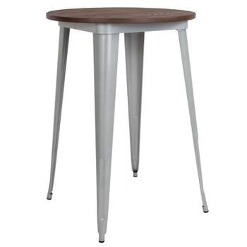 Flash Furniture Cocktail Table with 30'' and 42'' Columns: Round Wood 36