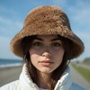 Anna-Kaci Women's Plush Furry Bucket Hat with Soft Cozy Lining - 2 of 2