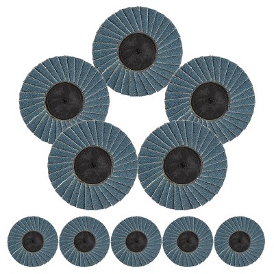 Unique Bargains Auto Flap Sanding Grinding Disc Aluminum Oxide 2 Inch 80 Grit Blue 10pcs