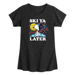 Girls' - Peanuts - Ski Ya Later Short Sleeve Graphic T-Shirt - 1 of 3