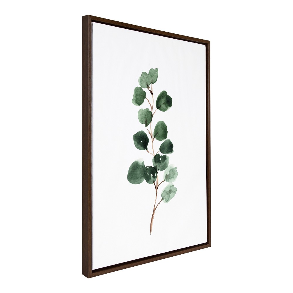 Photos - Other Decoration 23" x 33" Sylvie Eucalyptus 3B Framed Canvas by Maja Mitrovic Brown - Kate & Laurel All Things Decor: Vertical Botanical Dig