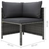 vidaXL Patio Lounge Set 5 Piece, Sectional Sofa for Outdoor, Patio Furniture with Cushions, Footstool, Farmhouse Modern Style, Poly Rattan Gray - 4 of 4