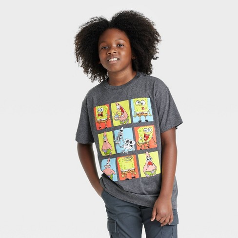 Boys' Spongebob Squarepants Short Sleeve Graphic T-shirt - Gray