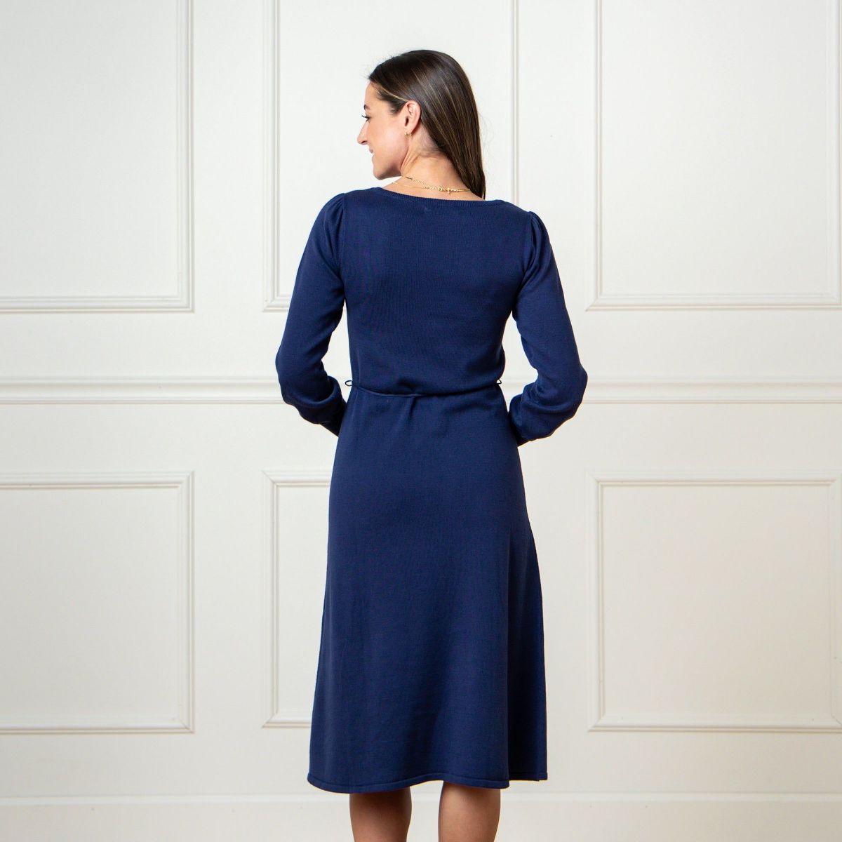 Hope & Henry Women's Bellow Sleeve Pointelle Sweater Dress - thumbnail 4