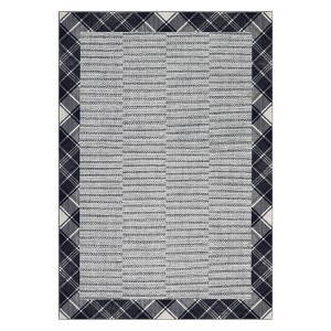 Modern Bordered Living Room Bedroom Area Rugs, Washable Soft Non Slip Throw Carpet for Dining Room, Foldable Thin Mat - 1 of 4