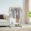 Heavy-Duty Clothes Rack with Dense Mesh Storage Shelf, 25.4mm Metal Garment Rack with Wheels and 2 Brakes Freestanding Clothes Rack - 3 of 4