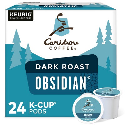 Photo 1 of Caribou Coffee Obsidian Dark Keurig K-Cup Coffee Pods - Dark Roast - 24ct [BB:04.29.2024]