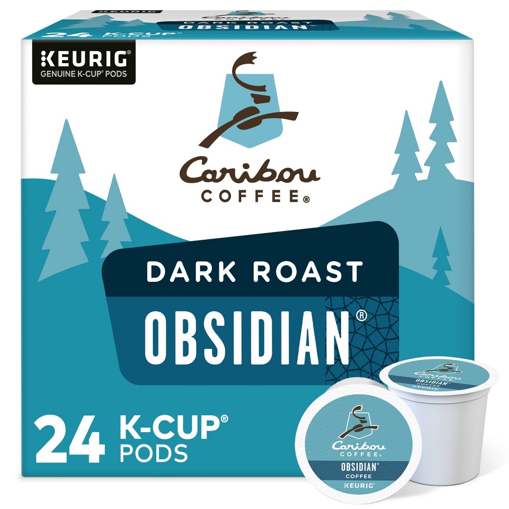Photos - Coffee Caribou  Obsidian Dark Keurig K-Cup  Pods - Dark Roast - 24ct