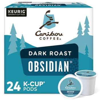 Caribou Coffee Obsidian Dark Keurig K-Cup Coffee Pods - Dark Roast - 24ct