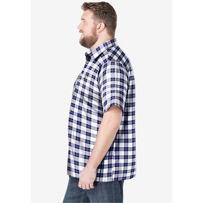 KingSize Short-Sleeve Plaid Shirt