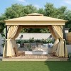 Patio Gazebo with Vented Double Roof and Netting,Outdoor Canopy with Curtains,Patio Canopy for Shade and Rainfor Garden or Deck-Coolbibila - 2 of 4