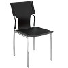 HomeRoots Set of Four Black and Silver Metal and Leather Partially Open Back Dining Side Chairs - 4 of 4