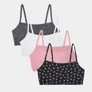 Fruit of the Loom Women's Spaghetti Strap Cotton Sports Bra 4-Pack - 1 of 4