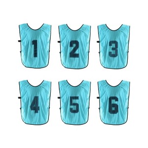 Unique Bargains Team Sports Reversible Numbered Soccer Training Vest 6 Pcs - 1 of 4